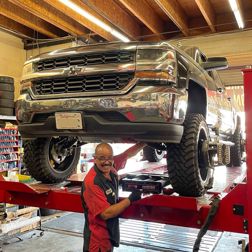 Wheel Alignment Lifted Truck